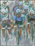 wielrennen schilderij kopgroep sprint